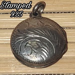 Sterling silver locket pendant stamped 925